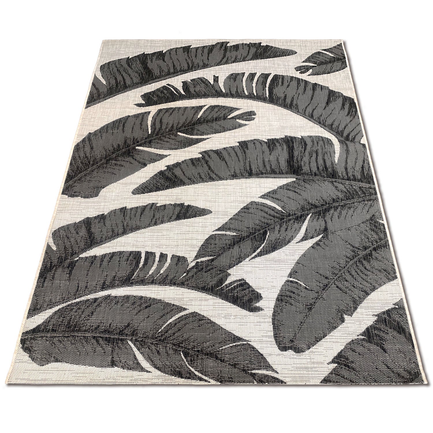 Banana palm Indoor/Outdoor Rug (Charcoal)