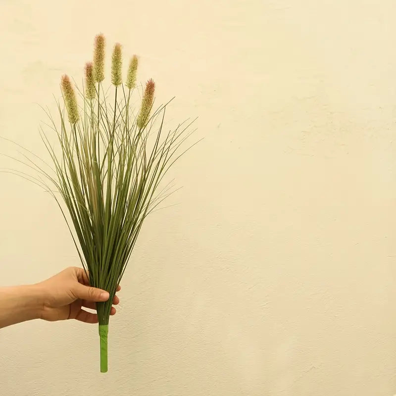 6 Stems Faux Bunny-tail Grass (Green Colourway)