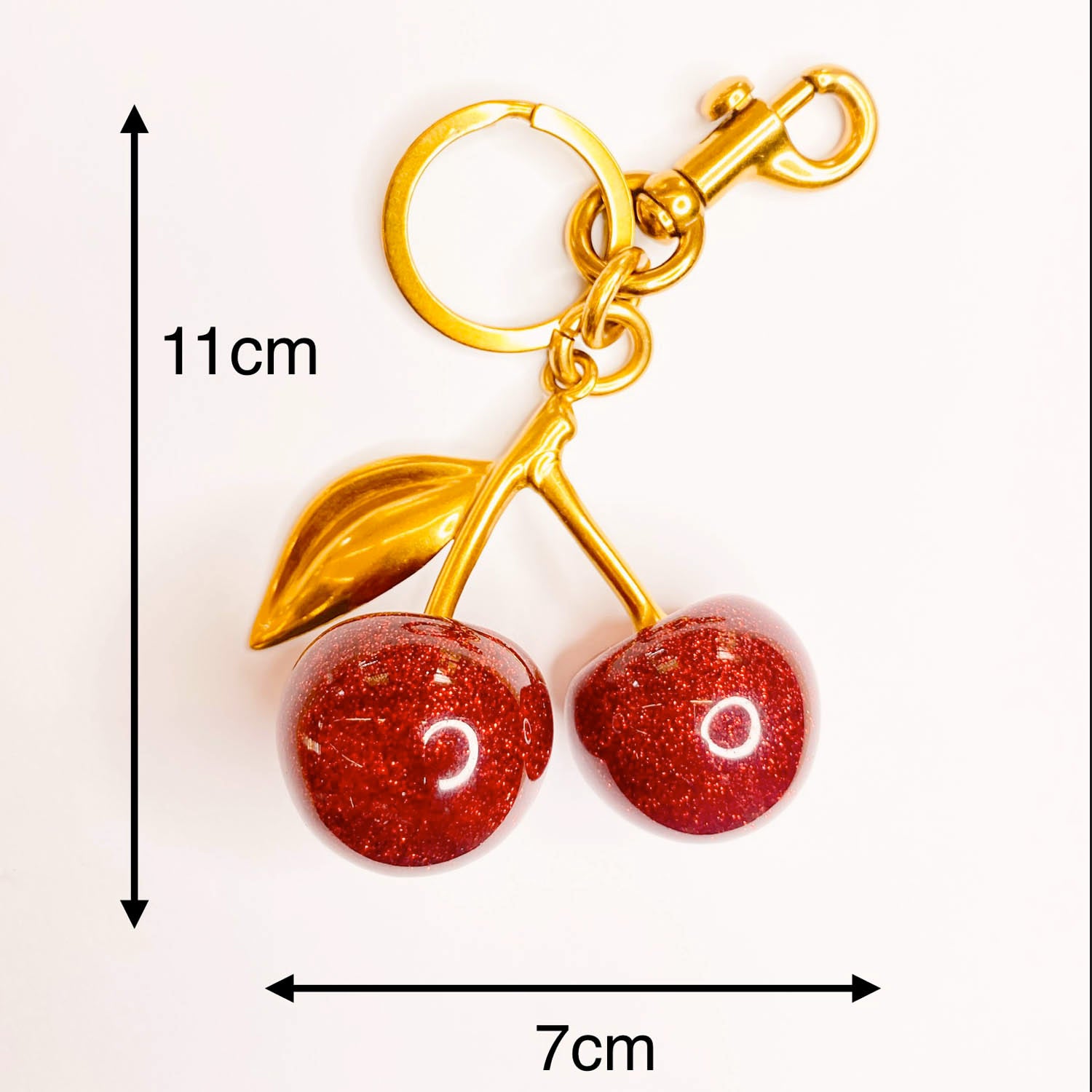 Glitter Cherry Keychain