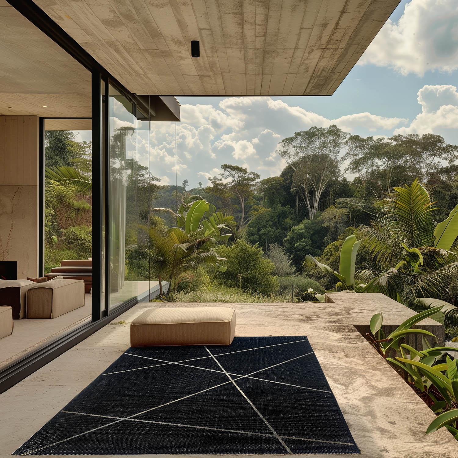 Cubism Indoor/Outdoor Rug (Black)