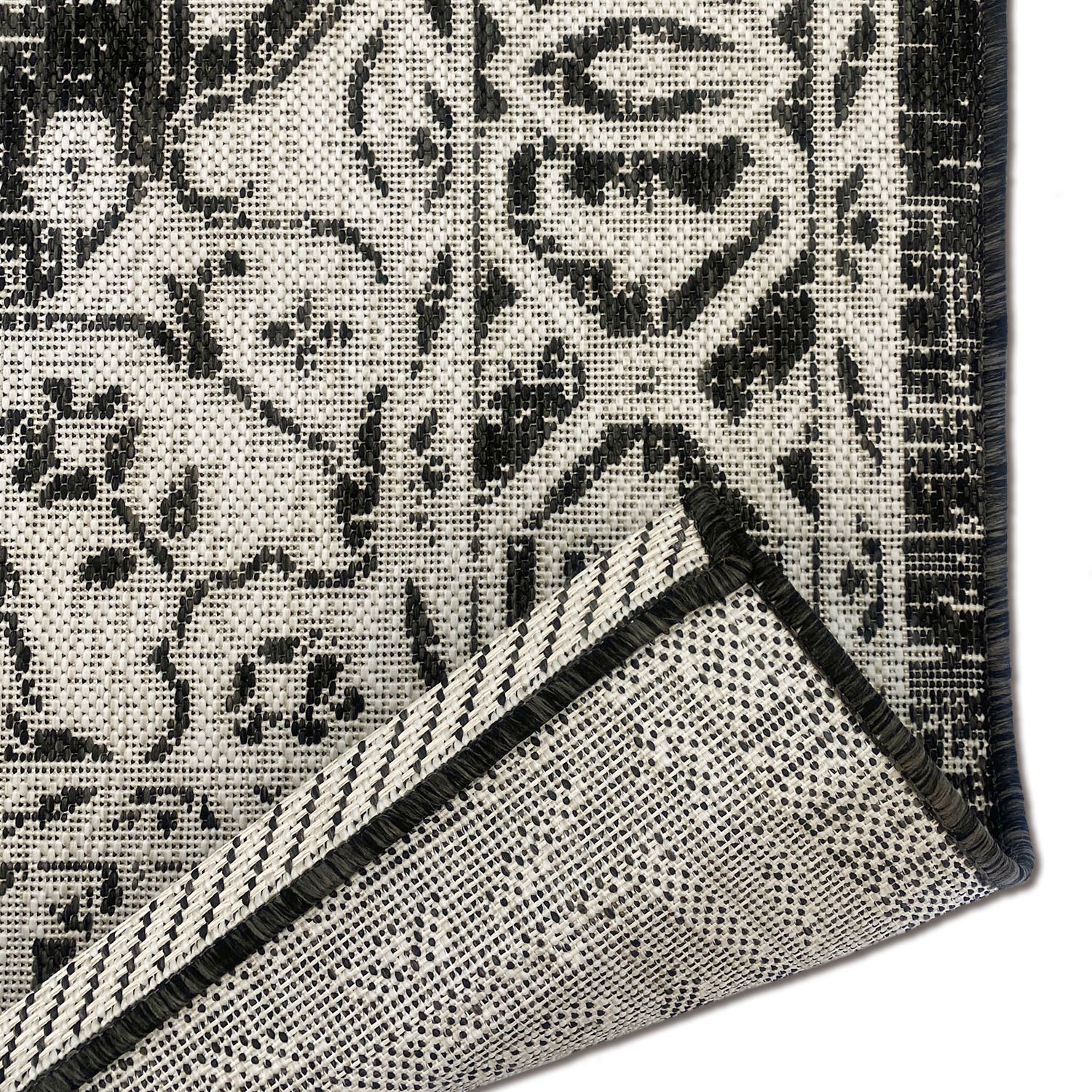 Ishtar Indoor/Outdoor Rug (Charcoal-Ivory)