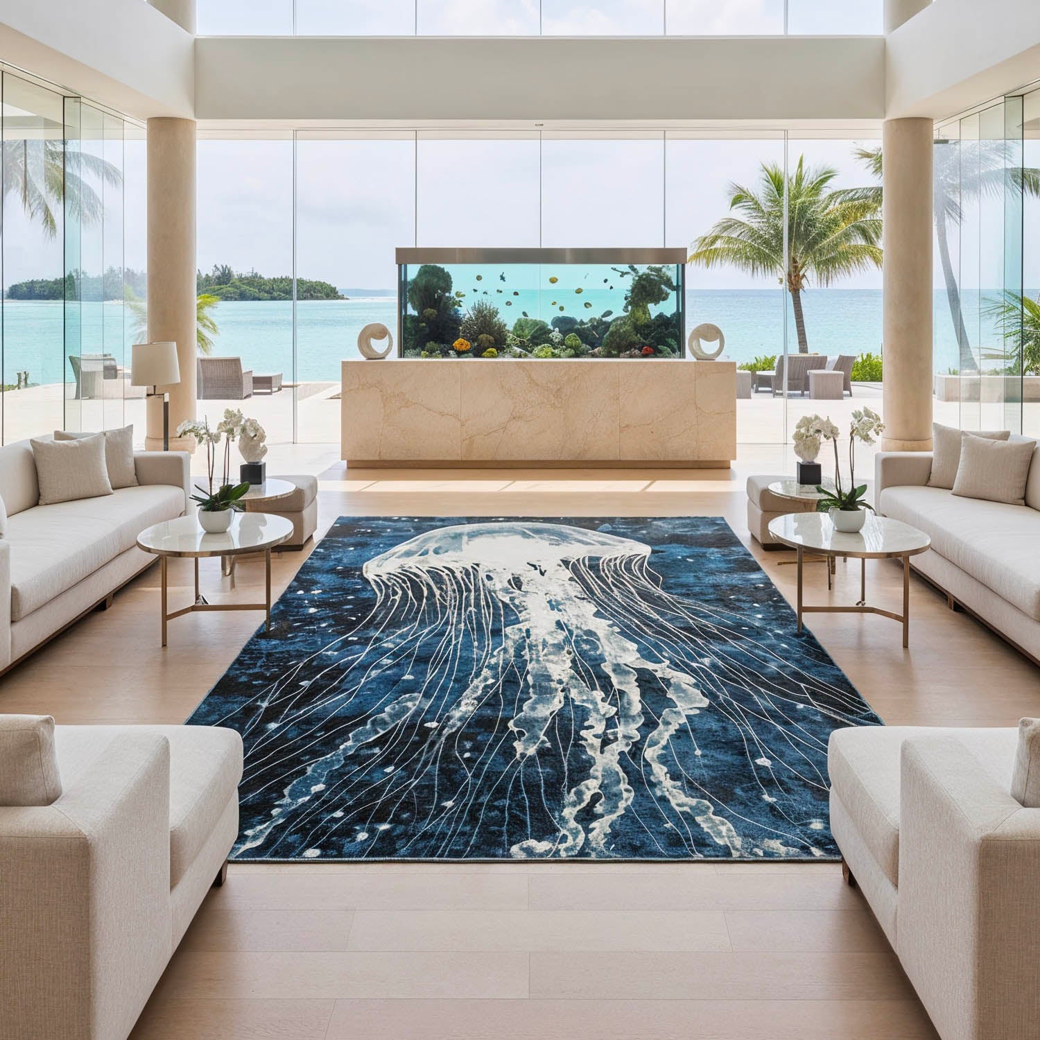 Jellyfish Area Rug (colour Ocean)