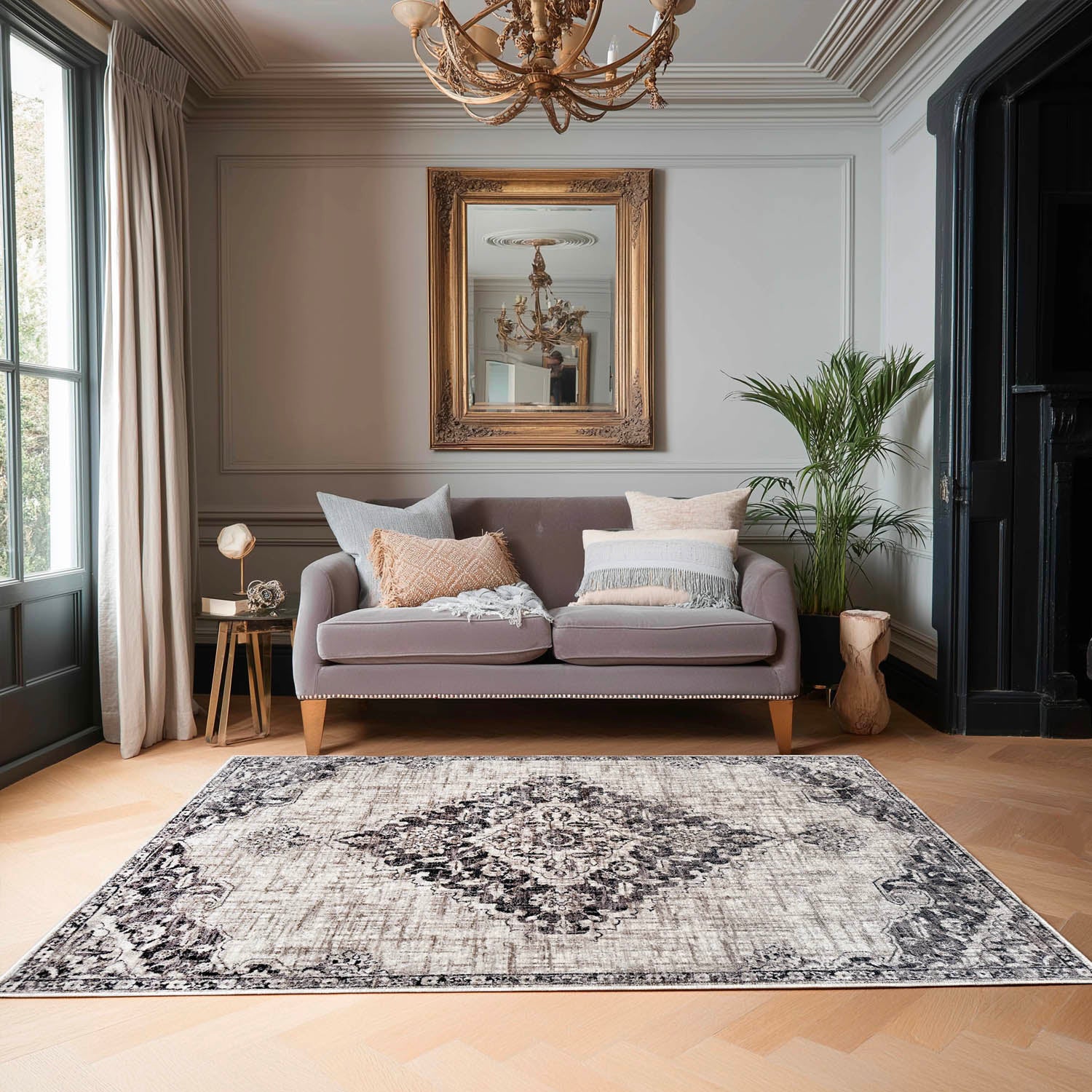 Kian Area Rug (colour Ivory & Ink)