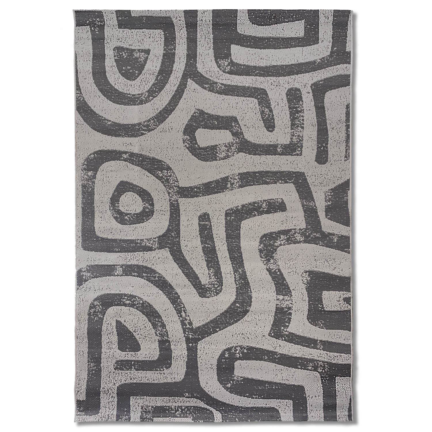Kuba Cloth Indoor/Outdoor Rug (colour Smoke)
