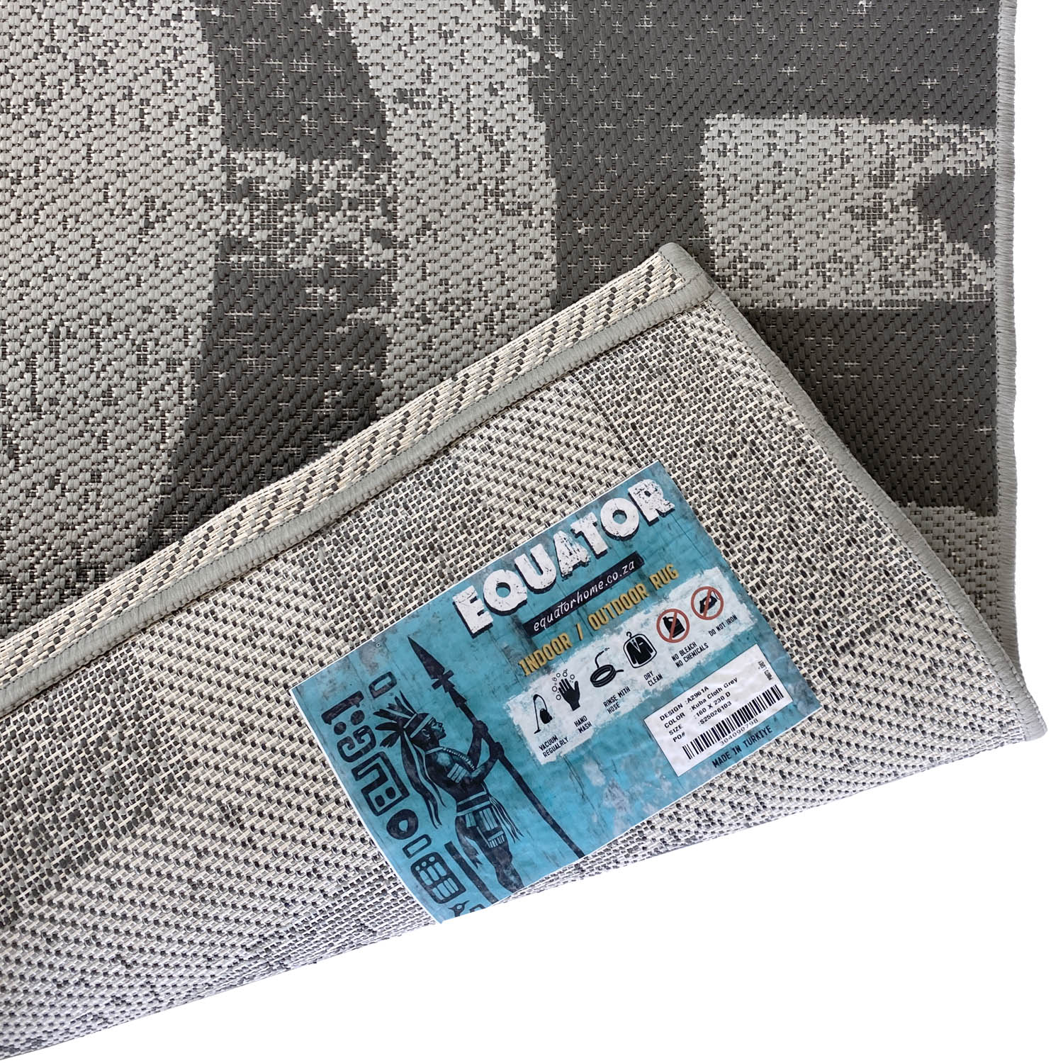 Kuba Cloth Indoor/Outdoor Rug (colour Smoke)