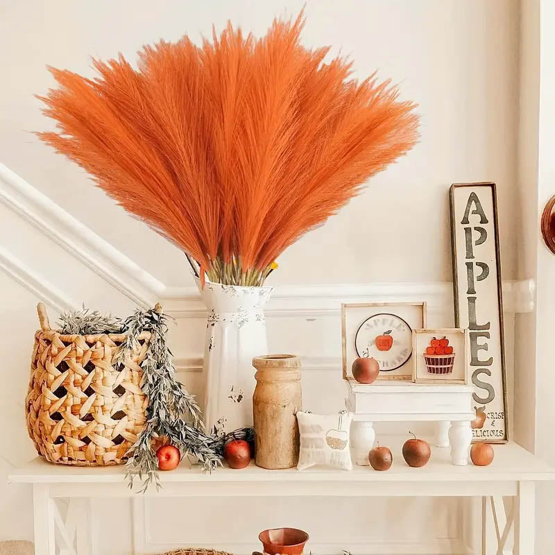 15 Mini Pampas Grass (Pumpkin Colourway)